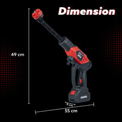 AGARO Marvel Cordless High Pressure Washer Gun | 24V Rechargeable Battery (2 x 1500mAh) | 110–240V | 10 Bar | 6-in-1 Adj