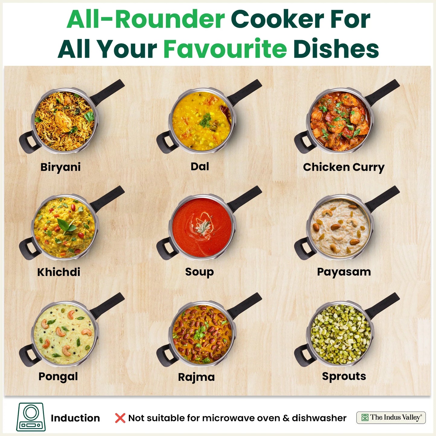 Tri-ply Stainless Steel Pressure Pan, Premium Quality, 3 Layer Thick Body, Heavy Bottom, 100% Food-safe, ISI Certified, Induction & Gas, 3.5/5L