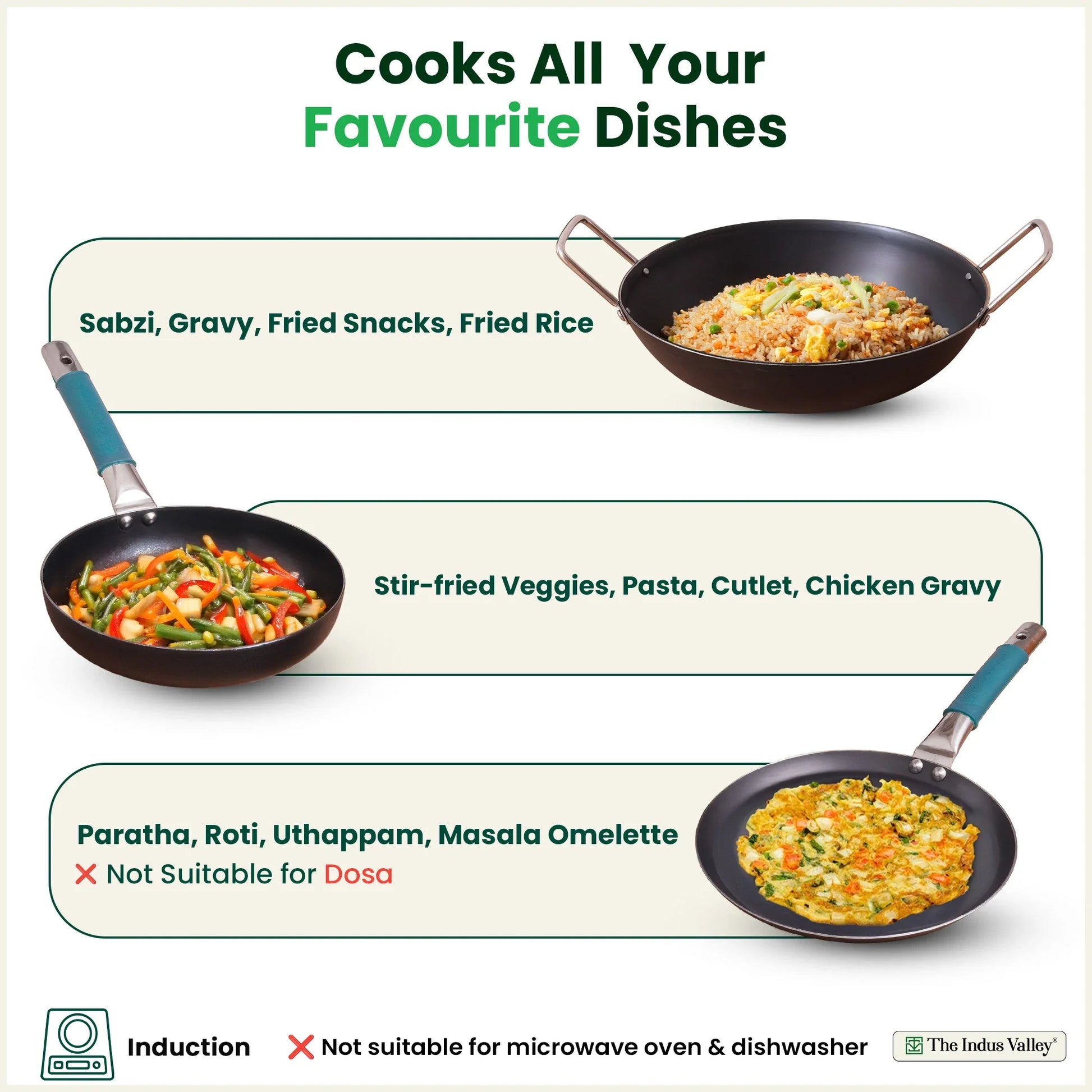 100% Pure Sheet Iron Cookware Set – Tawa, Fry Pan, Kadai with Silicone Handle, Pre-Seasoned, Induction & Gas Compatible + Free ₹400 Tadka Pan