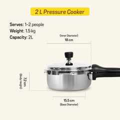 MEYER Presta 2L Tri-ply Pressure Cooker