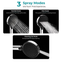 Plantex ABS Hand Shower for Bathroom/3 Mode Multifunctional Shower/Rectangle Hand Shower Without Hose Pipe for Home/Hotel - (Chrome, H-XM95)-6