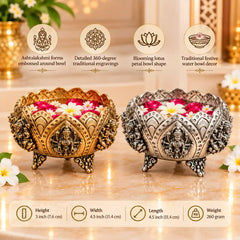Brass Ashtalakshmi Louts Urli Bowl (3 Inch)