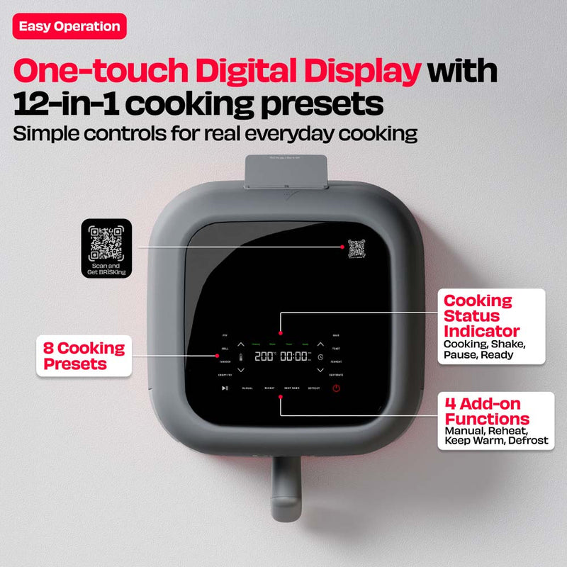 World's 1st 100% Toxin-Free ILAG® Certified CeramicTech™ Air Fryer with XL Basket | BRĪSK