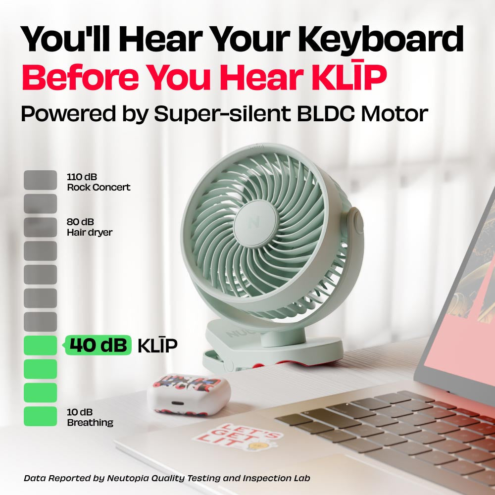 Personal Clip Fan with SharkGrip™ | KLĪP