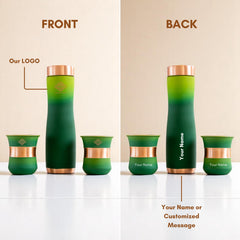 Personalized Copper Ombre Bottle & Glass Gift Set – Silk Finish
