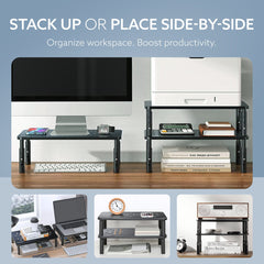AGARO Monitor Stand for Desk, Laptop Stand & PC Riser, 3-Level Height Adjustable, Compatible with 24”, 27”, 29” & 32” Mo