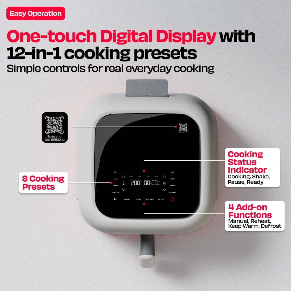 World's 1st 100% Toxin-Free ILAG® Certified CeramicTech™ Air Fryer with XL Basket | BRĪSK