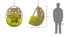 Clemente Single Seater Hanging Swing Without Stand For Balcony , Garden Swing (Honey)