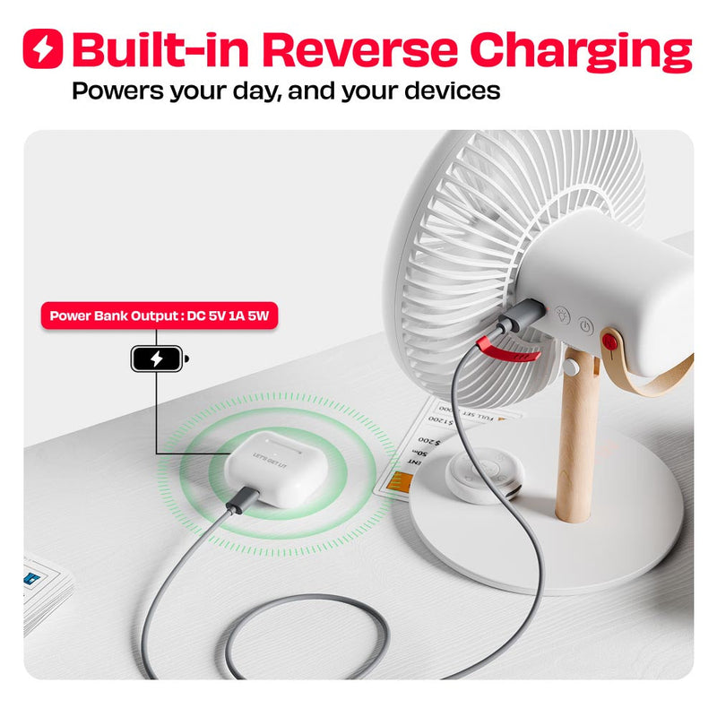 All-day Wireless Rechargeable Table Fan with Mood Light and Magnetic Remote | LĪT [v3]