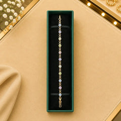 Thin Linear CZ Tennis Bracelet for Women | Gold-Tone Clasp, Gift Box