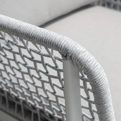 Colten Outdoor Garden Balcony Sofa Set  5 Seater and 1 Center Table Set, Braided & Rope (Grey)