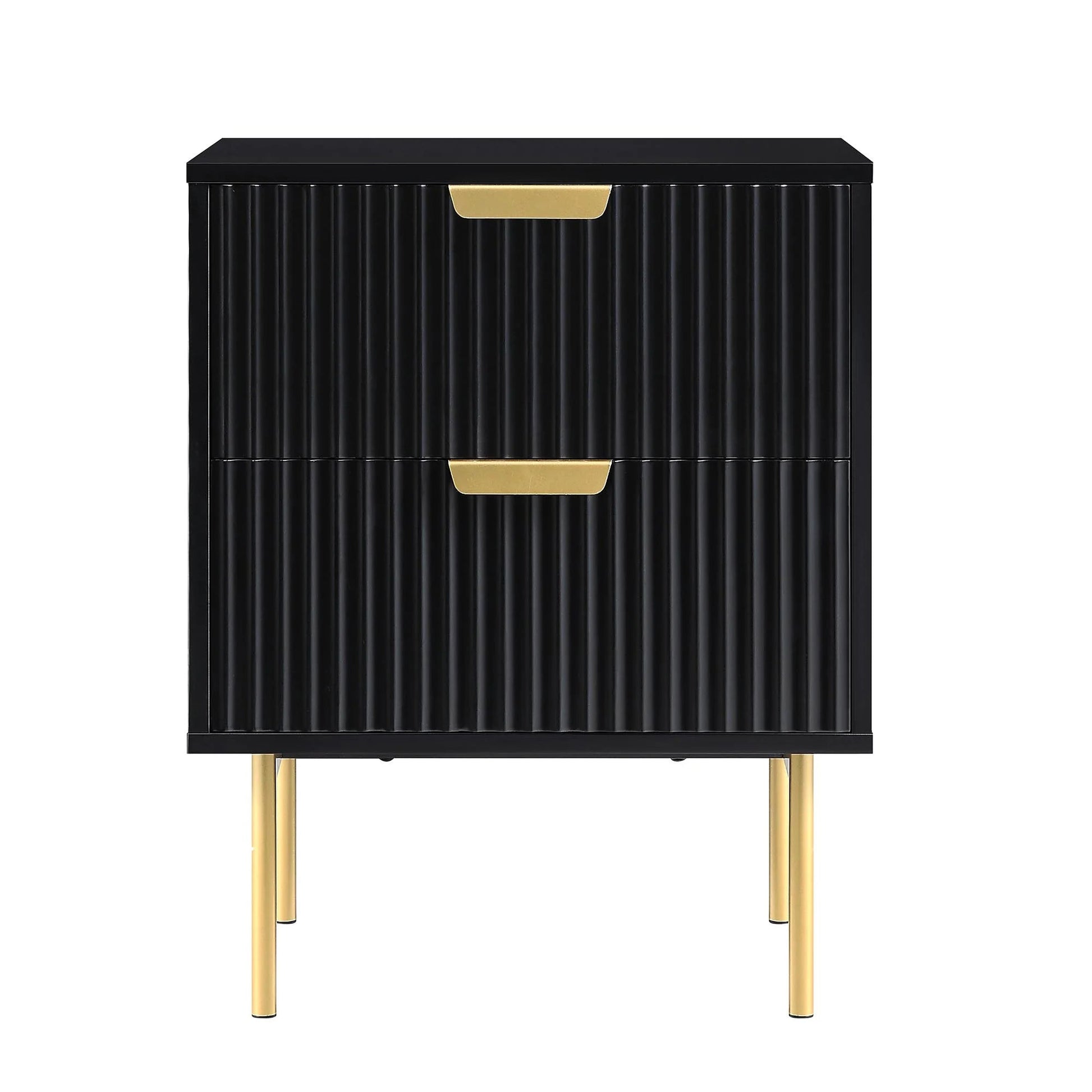 Velin Ridged 2 Drawer Bedside Table