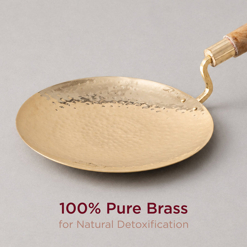 Traditional Brass Tawa | Authentic Dining Collection | 25.5 cm | Total Weight: ~1 kg