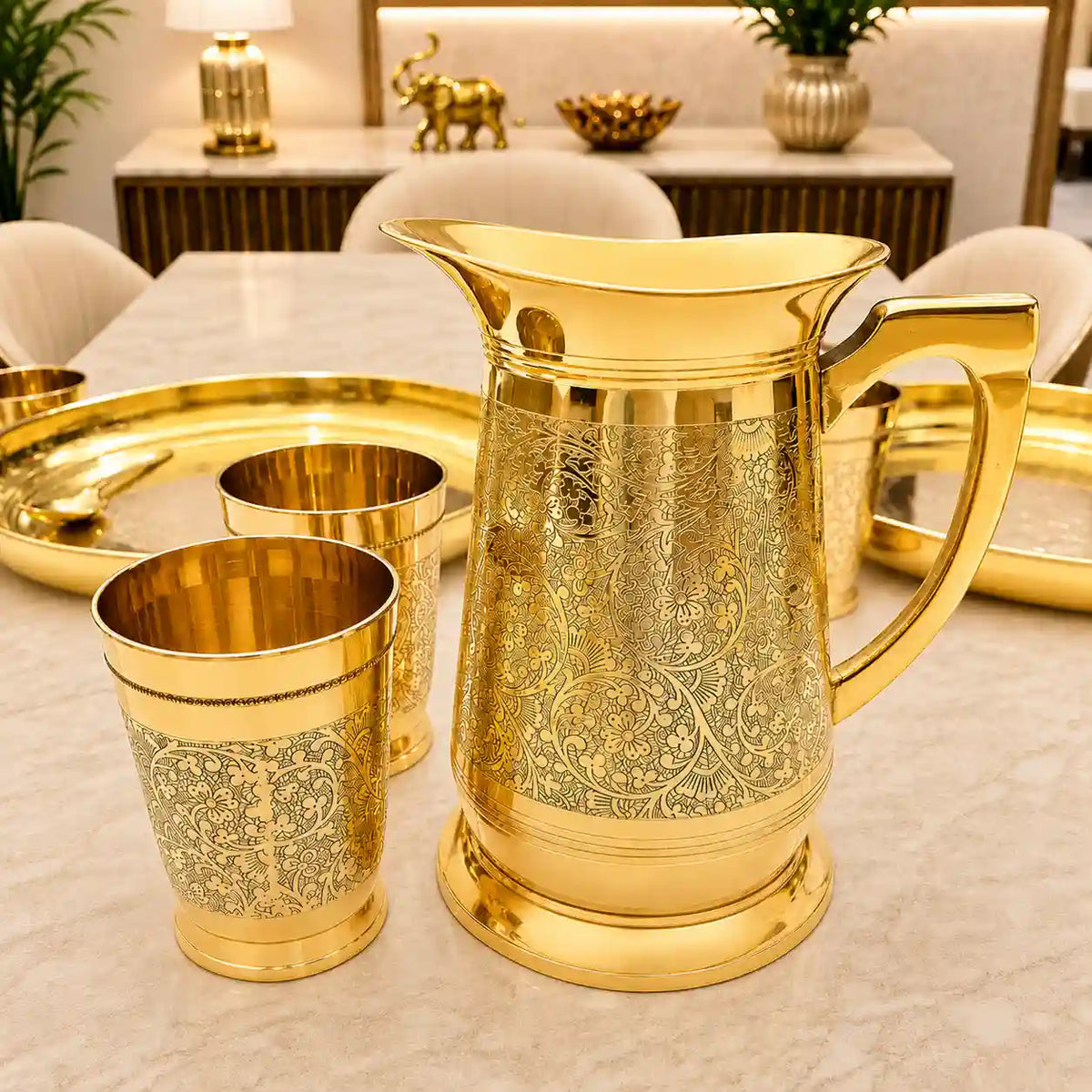 Brass Luxury Dinner Serving Set