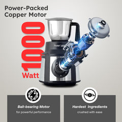 Prestige Endura 1000W 6 Jar Mixer Grinder: 3 SS Jars, Juicer, Mix-O-Keep, Multi-Utility Jar, Ball Bearing Motor, SS Blades, 5Y Motor Warranty + Prestige 1.5L PMC 3.0 Plus Multi Kettle / Multi Cooker