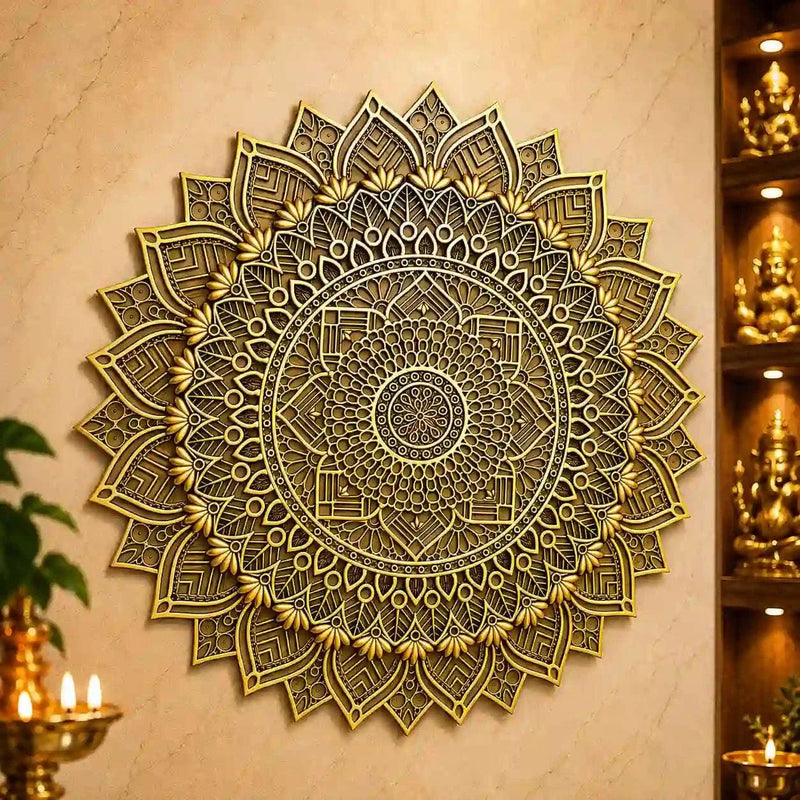 Brass Handcrafted Mandala Wall Hanging Decor