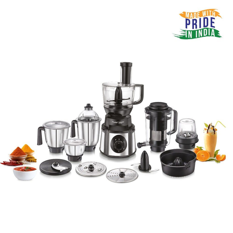 Prestige Endura Pro 1000W Multi Functional Mixer Grinder, Copper Motor, 6 Jars with Food Processing Attachments, 14-in-1, 5Y Motor Warranty + Prestige 1.5L PMC 3.0 Plus Multi Kettle / Multi Cooker