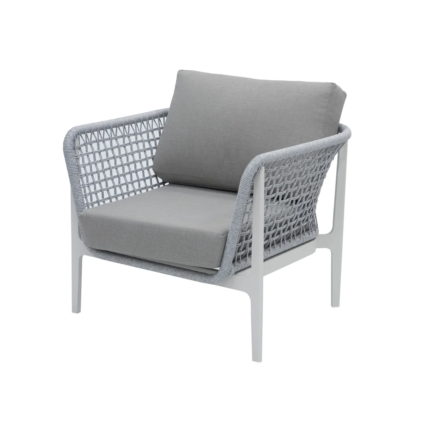Louella Outdoor Garden Balcony Sofa Set  5 Seater, 1 Single seater and 1 Center Table Set, Braid & Rope(Grey)