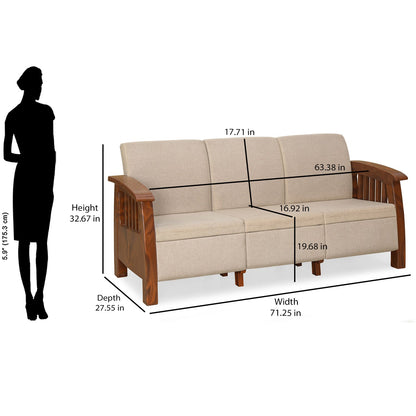 Nilkamal Aspire 3+1+1 Seater Plastic Sofa Set (Walnut)