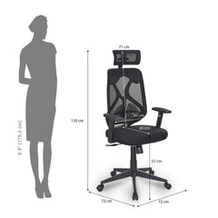 Nilkamal Verona High Back Office Chair (Black)