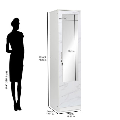 Nilkamal Marbito 1 Door Wardrobe With Mirror (White)