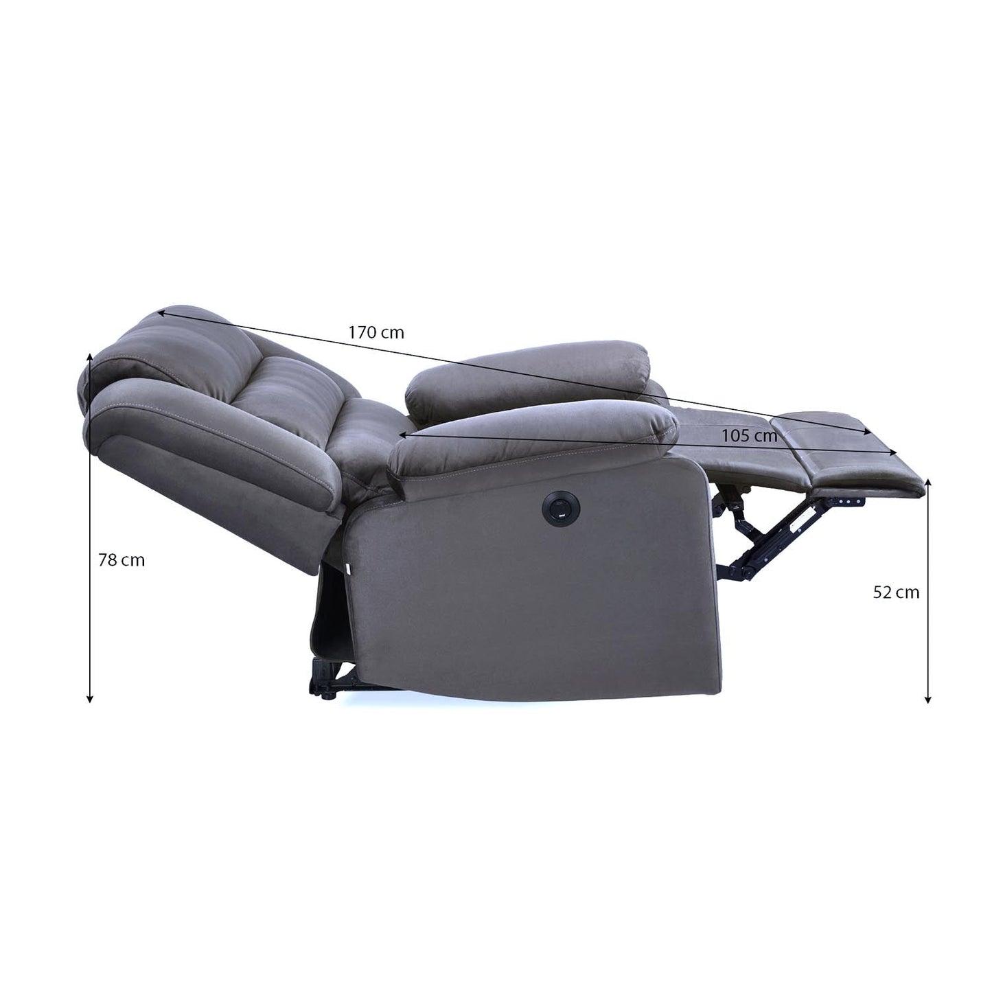 Nilkamal Sierra 1 Seater Electric Recliner Sofa (Brown)