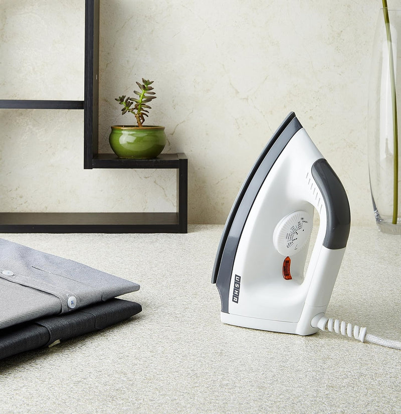 USHA EI 1602 1000 W Lightweight Dry Iron with Non-Stick Soleplate (Multi-colour) (Pack of 2)