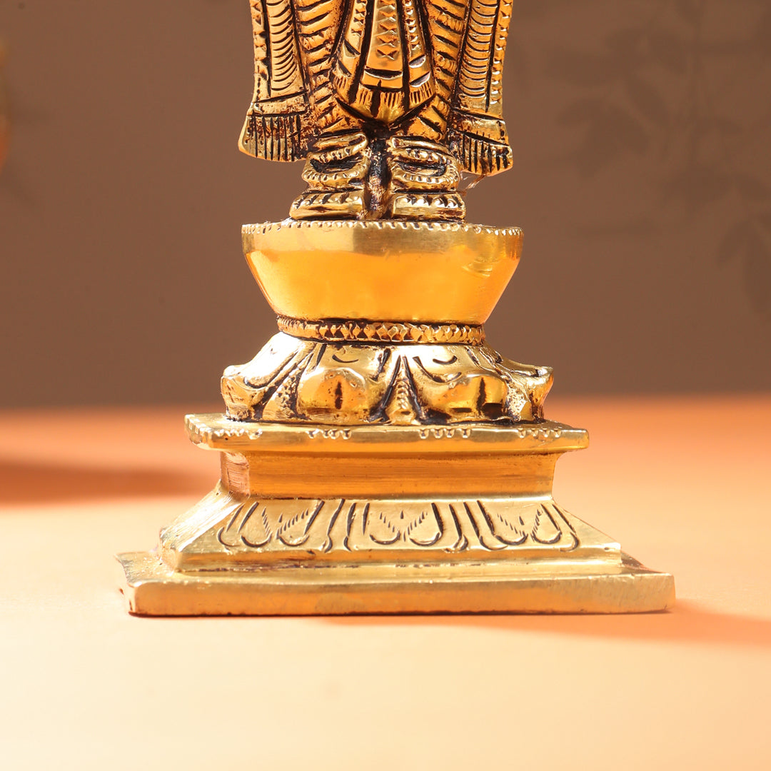 Brass Standing Vishnu Lakshmi Set (10.5 Inch)