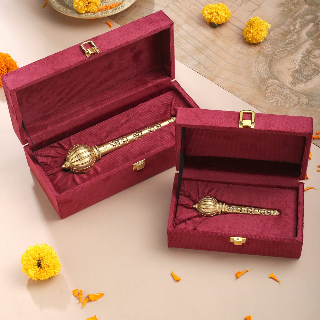 Brass Handcrafted Hanuman Mace/Gada – Strength & Devotion (3 Sizes)