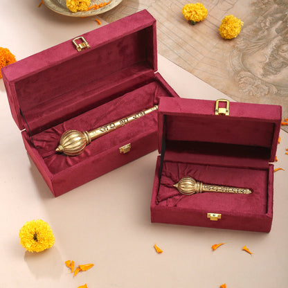 Brass Handcrafted Hanuman Mace/Gada – Strength & Devotion (3 Sizes)