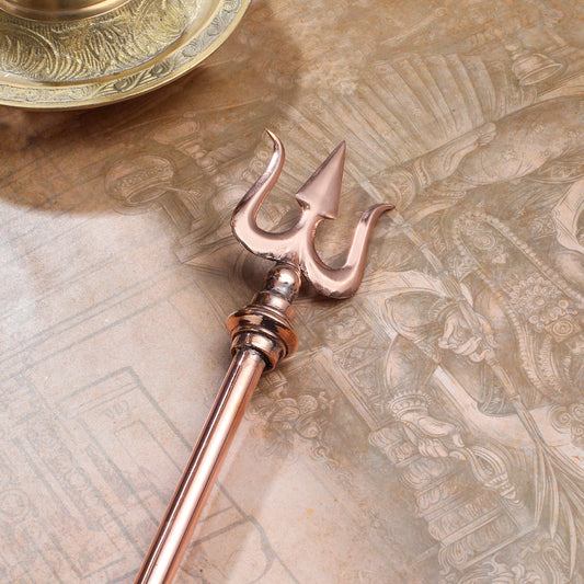 Copper Trishul | Handcrafted Symbol of Lord Shiva for Home & Temple
