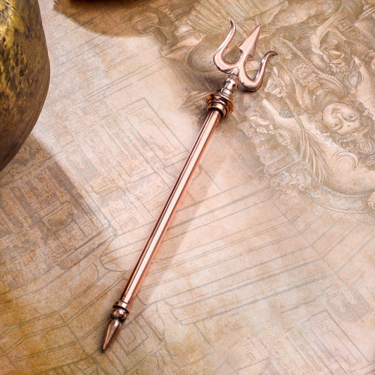 Copper Trishul | Handcrafted Symbol of Lord Shiva for Home & Temple