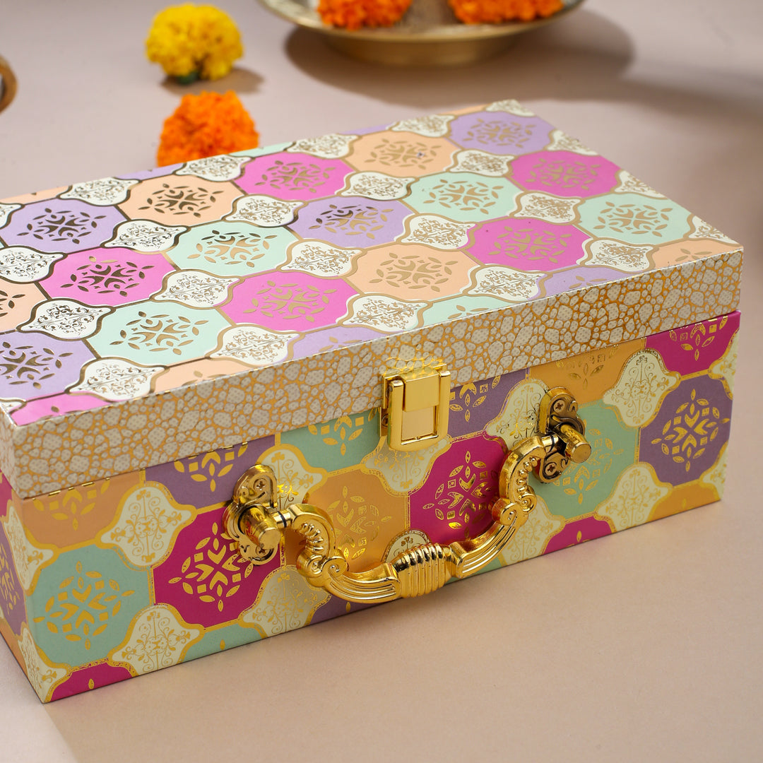 Brass Ladoo Box Gift Hamper (2 Inch)