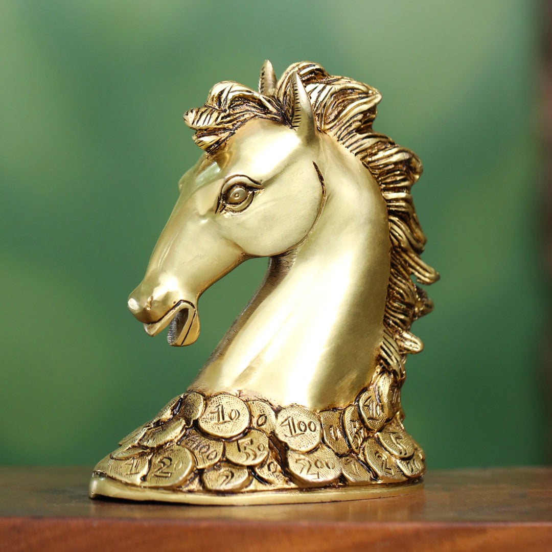 Brass Horse Head (7 Inch)