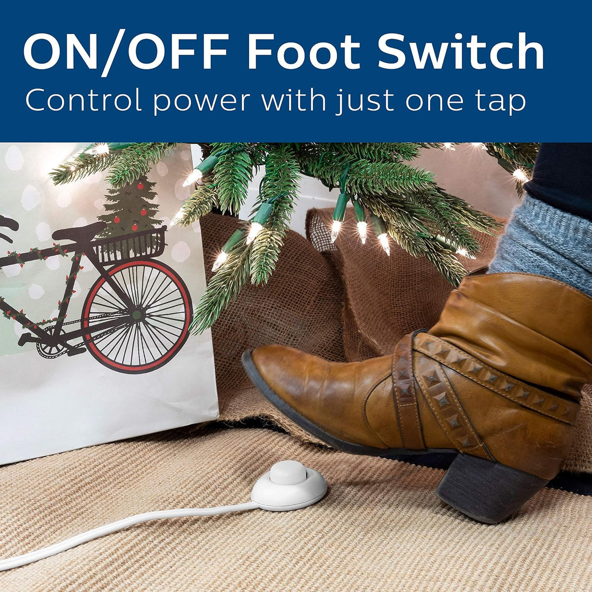 Philips Accessories, White, Philips Plug Foot Switch, 9 Ft Long Cable, One Polarized Outlet, On/Off Switch (SPS1036WF/37)