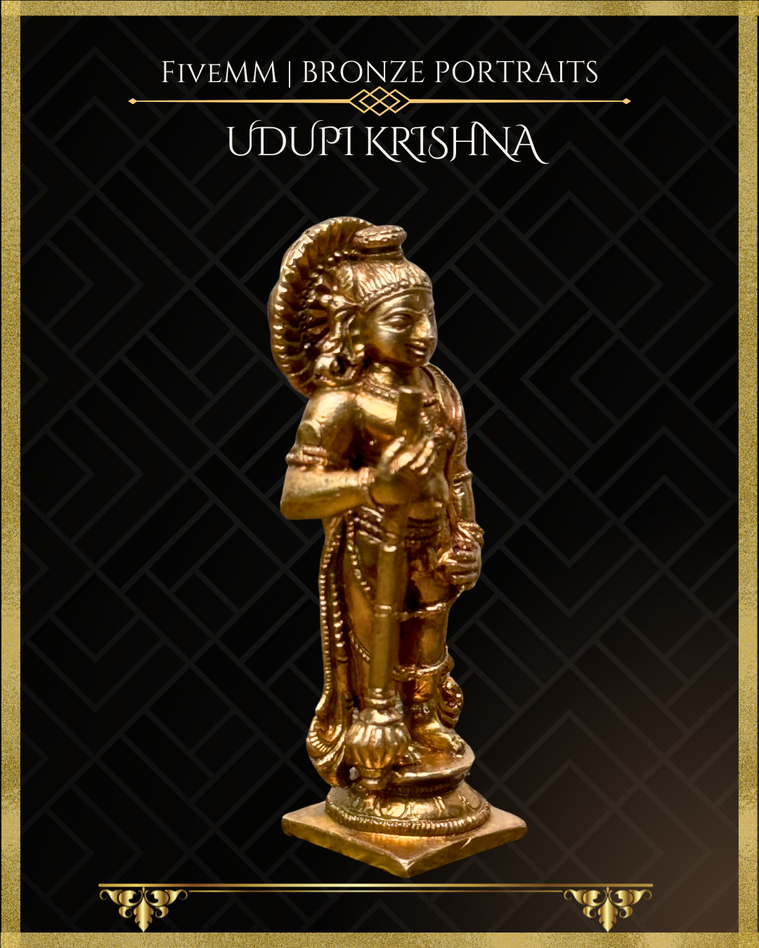 Udupi Krishna Panchaloha Bronze Icon - 3"- Polished finish