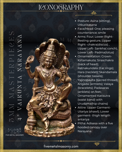 Vaikunta Narayana Panchaloha Bronze Icon - 4"-  Masterpieces Collection
