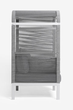 Rock Outdoor Poolside Sunbed With Cushion Daybed (Grey) Braided & Rope