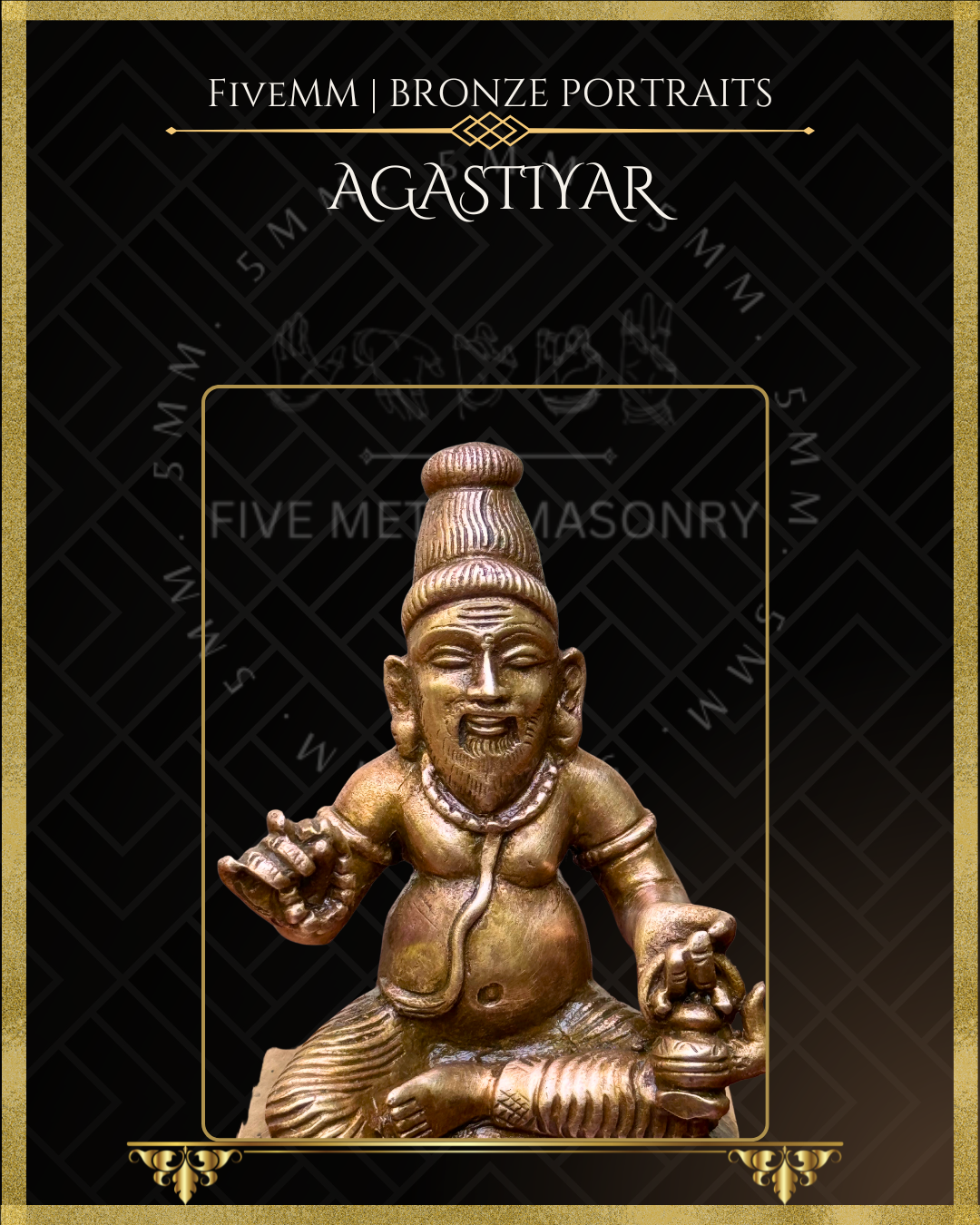 Agastya Panchaloha Bronze Icon - 3.5"