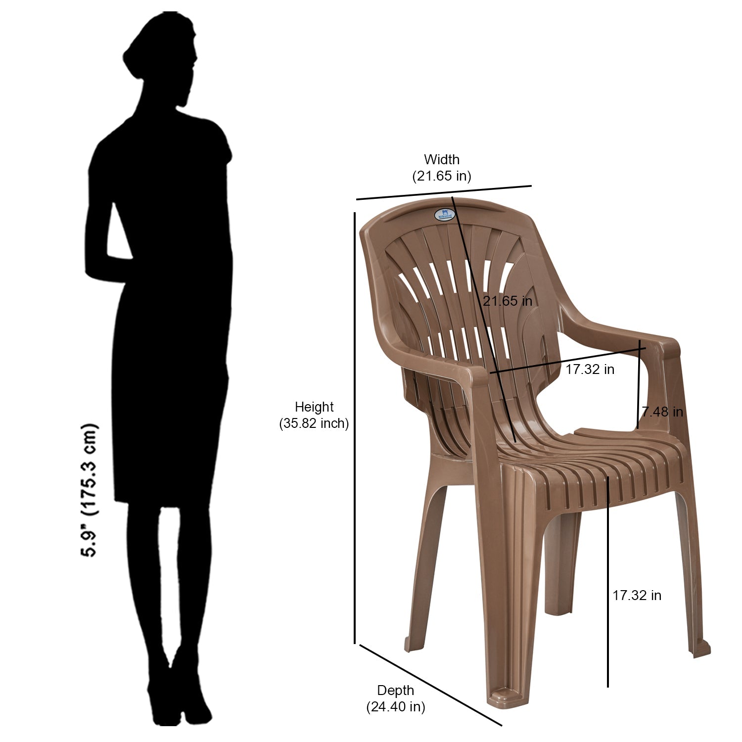 Nilkamal CHR2231 Plastic Arm Chair