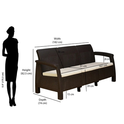 Nilkamal Goa Sofa Set with Cushion (3+1+1 Seater)