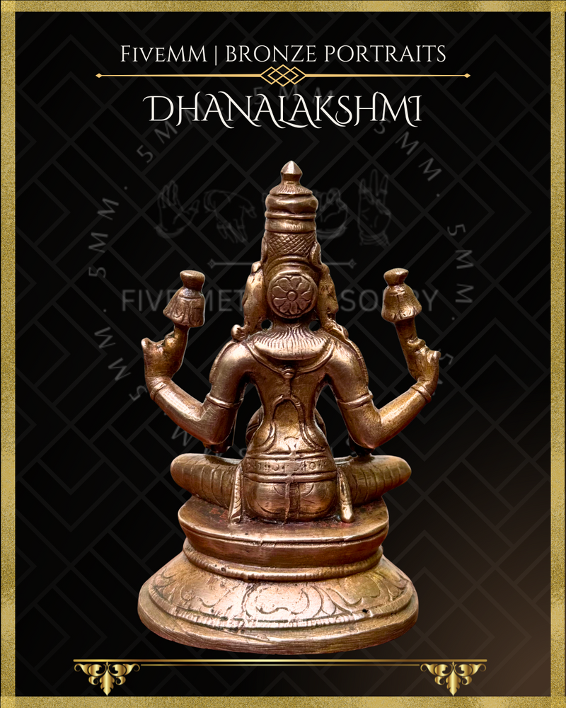 Dhana Lakshmi / Kubera Lakshmi Panchaloha Bronze Icon - 3.5"