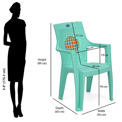 Nilkamal Globe 3D Plastic Arm Chair