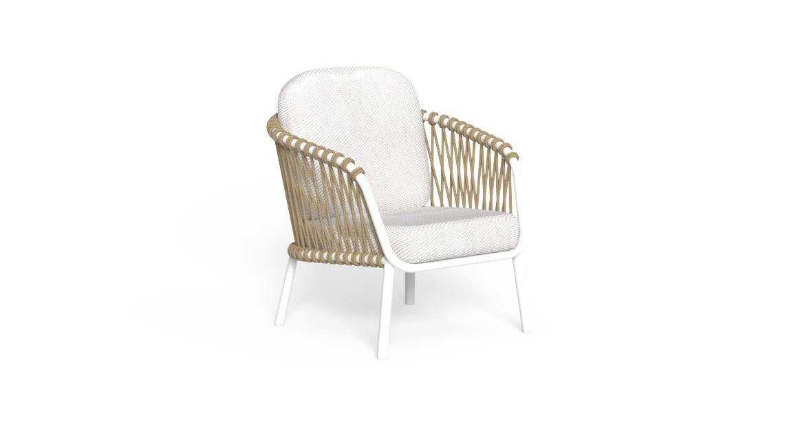 Rambo Outdoor Sofa Set 2 Seater , 2 Single seater and 1 Center Table Set (White+Tan) Braided & Rope