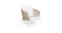 Rambo Outdoor Sofa Set 2 Seater , 2 Single seater and 1 Center Table Set (White+Tan) Braided & Rope