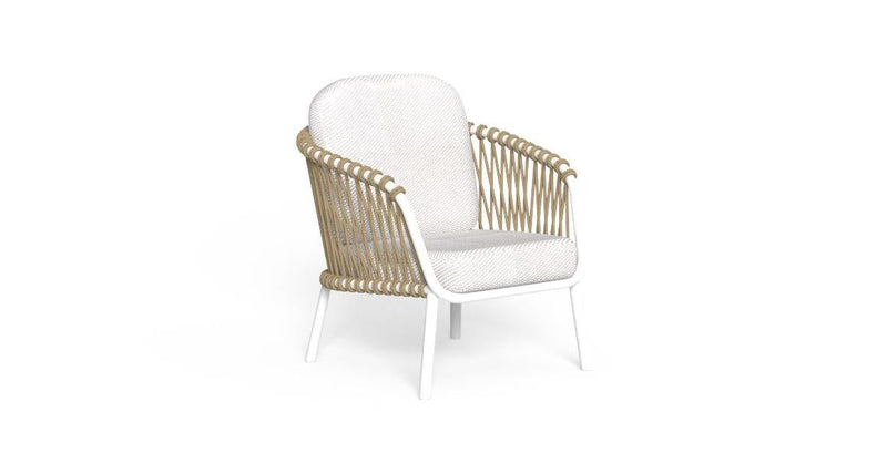 Rambo Outdoor Sofa Set 2 Seater , 2 Single seater and 1 Center Table Set (White+Tan) Braided & Rope