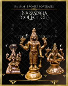 Narasimha Panchaloha Bronze Icon - 6" Standing
