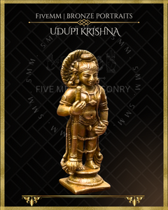 Udupi Krishna Panchaloha Bronze Icon - 3"- Antique finish