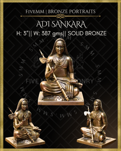 Adi Shankaracharya - 3" Panchaloha Bronze Icon