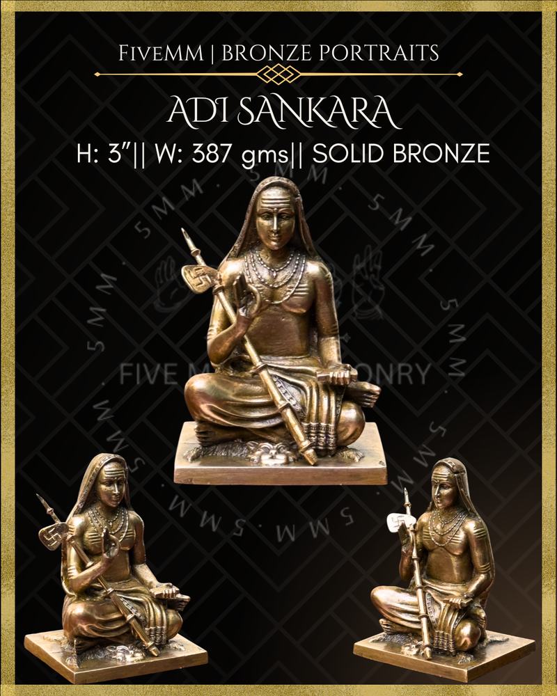 Adi Shankaracharya - 3" Panchaloha Bronze Icon
